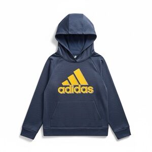 Adidas Navy Pullover Hoodie with Yellow Logo
